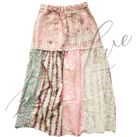 POL Clothing Woven Patchwork Maxi Skirt In Mixed Floral Print NEW! - Picture 8 of 12